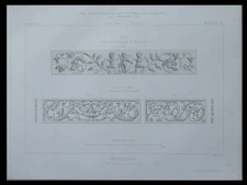 MENUISERIE, FRISE PANNEAU BOIS SCULPTE XVIe SIECLE - GRAVURE 1873