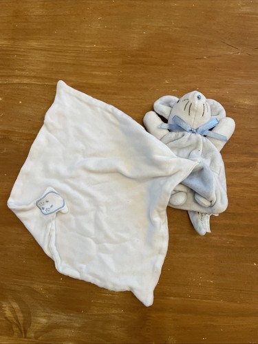 Doudou souris bleu blanc avec - bleu,