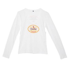 T-shirt blanc à Manches longues pour Femmes avec Logo Chocomel, M, 38/40