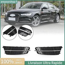 Grille d'enjoliveur de phares antibrouillard pour Audi A6 C7 S-Line 16-18 Noir