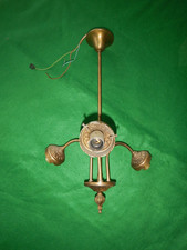 lustre ancien 3 feux laiton et