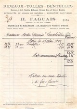 1923 RIDEAUX TULLES DENTELLES H FAGUAIS A PARIS - M. ROCHE A LENCLOITRE