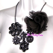 Dramatique Noir Chiffon Floral