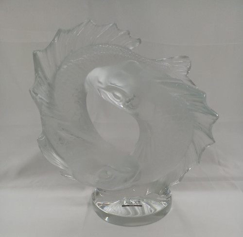Figurine lalique deux - lalique, poissons
