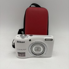 Appareil Photo Nikon Coolpix L27 Housse Rouge Fonctionnel Vintage #Y28