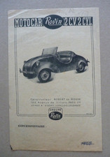1940's Microcar Motocar ROVIN 2CV Catalogue Brochure Folder Prospekt Dépliant