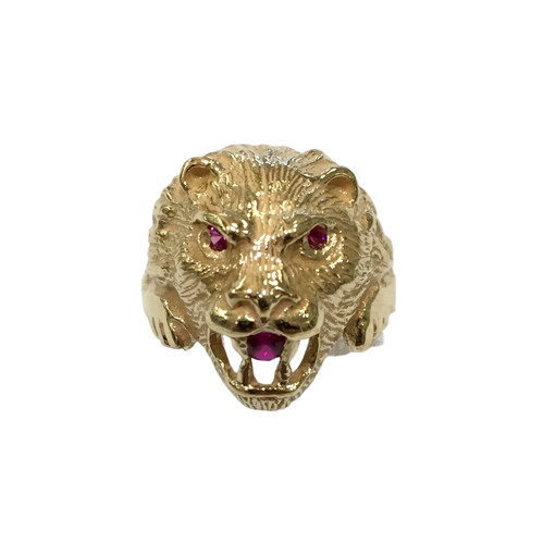 Bague tête lion 750 - tête, de