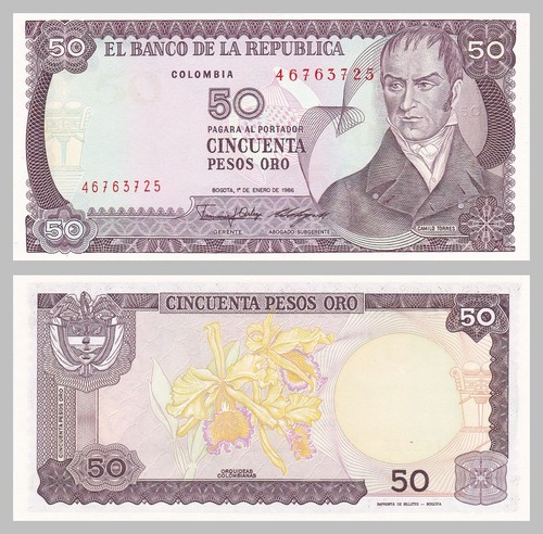 Colombie pesos 1986 - pesos, or
