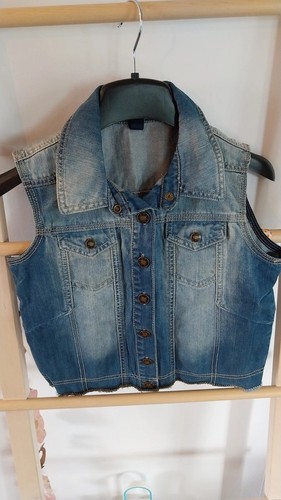 Veste jean sans manches - veste,