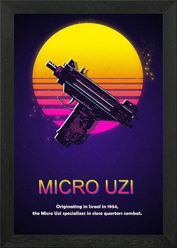 Micro uzi 80s framed wall - micro,