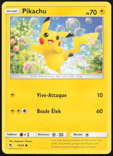 Carte pokémon pikachu 68 - carte, 19/68