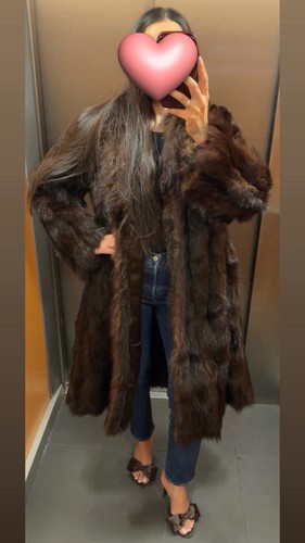 Manteau long vraie - long, fourrure