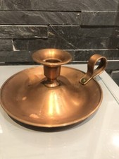 Bougeoir à poucier ancien en cuivre - Porte bougie chandelier vintage