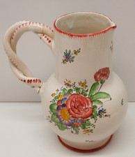 -GRAND PICHET CERAMIQUE ALFRED RENOLEAU signé AR.A anse recollée collection  D