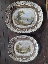 2 Plats Anglais Tetre De Fer Époque XIXe Siècle Dimensions: 49x42 / 38x33cm