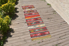 Tapis turc 24 x 80 coureur oriental couloir kilim couloir Cicim taille 2 x 6