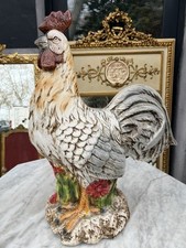Grand Coq Céramique Polychrome H. 54 Cm