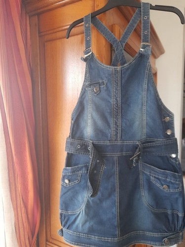 Robe salopette jeans - robe, taille