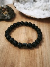 Bracelet Homme en perles naturelles de pierre de Lave de 8mm #124