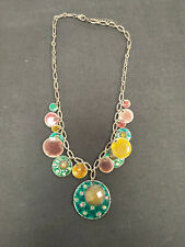 ancien Bijoux collier IKITA rétro email multicolor