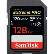 SANDISK Carte mémoire flash Extreme Pro - 128 Go - Video Class V30 /UHS-I U3/10