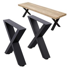 Cadre de banc 2 x métal noir