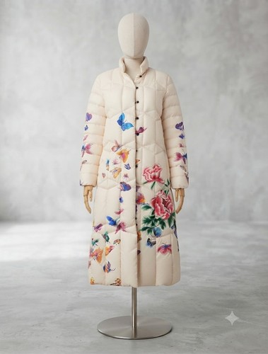 Manteau long doudoune - long, floral