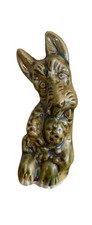 Superbe Figurine Petit Vase Forme De Chien Scottie Céramique Émaillé Vintage Rar