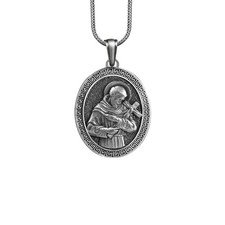 Collier Saint François pendentif croix en argent sterling cadeau religieux ca...