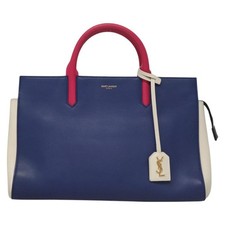 Sac En Cuir Bleu Saint Laurent