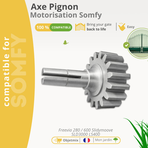 Axe pignon moteur somfy - pignon,