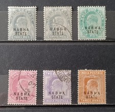 Inde-NABHA-1903- lot 6 timbres