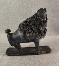 BOUTEILLE FIGURINE CHIEN POTERIE TERRE CUITE VERNISSE PROBABLE LIGRON SARTHE 2/2