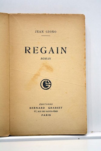 Livre ancien giono regain - giono,