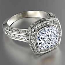 2.5 Cts Style Vintage Coussin Bague Fiançailles Diamantée Certifié GIA 18k Doré