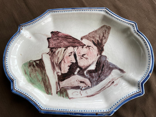 Plat faience bourg reine - la,