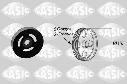 Poulie damper peugeot 207 6 - poulie,