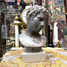 sculpture apollon eros buste en terre cuite ou plâtre neo classique statue