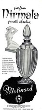 PUBLICITE ADVERTISING 034 1959 MOLINARD parfum Nirmala