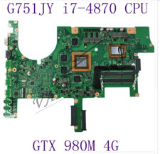 1PCS Occasion Asus G751JY Carte Mère I7-4860HQ CPU GTX980m 4G Rev2.0 Carte-Mère