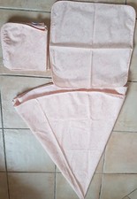 nappe ronde Nydel Rose gris 185 cm+ 6  serviettes 6 personnes vontage 80's