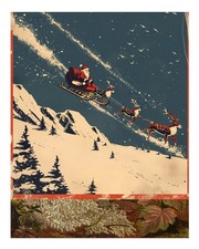 Affiche ancienne traîneau