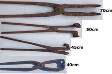 5 Outils anciens forgeron, pinces, art populaire
