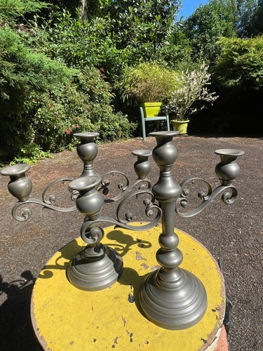 Paire chandelier étain - paire,