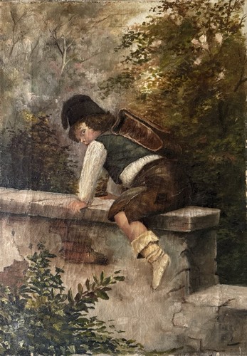 Tableau huile enfant - tableau,