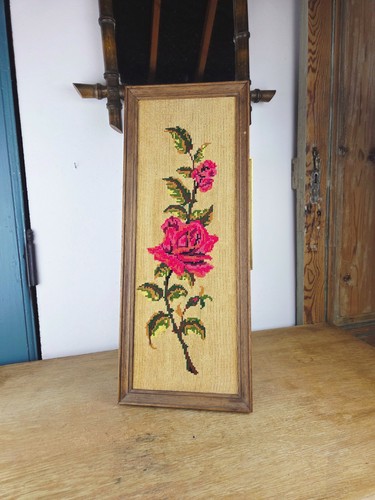 Canevas ancien motif - , rose