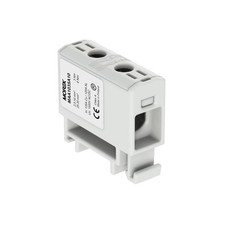 Bloc de jonction alu cuivre gris (phase) 2,5 à 35mm² 1000V AC/DC - Rail DIN - M