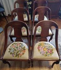 6 chaises gondole acajou