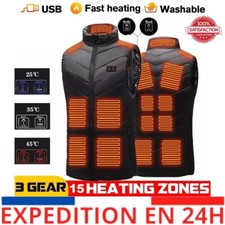 Chaude Gilet chauffant Manteaux coupe-vent Veste de chauffage électrique vêtemen
