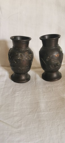 Deux vases japonais bronze - vases,